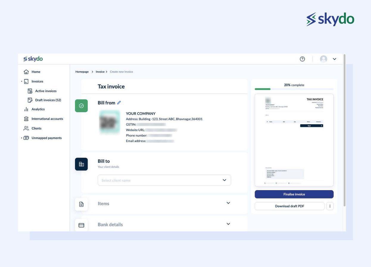 Creating Invoice