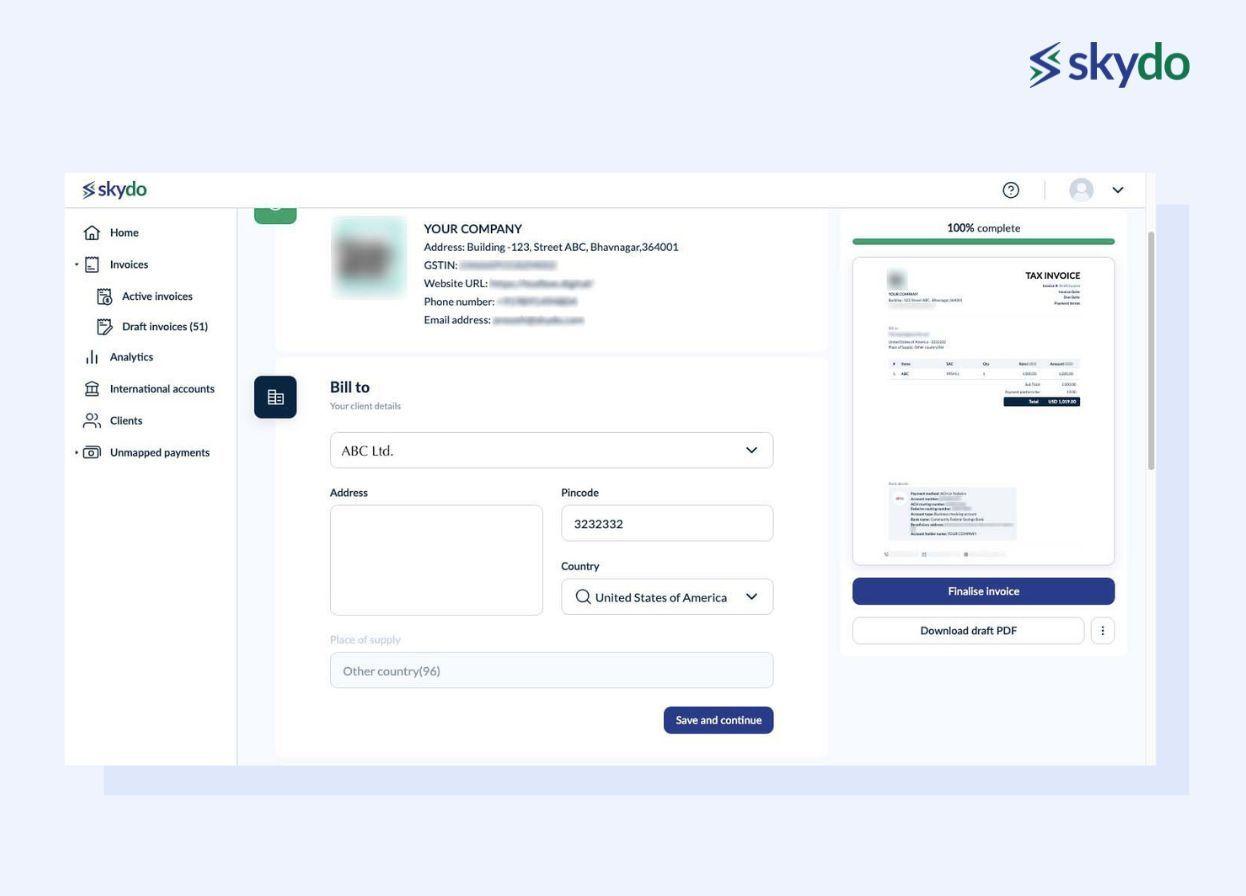 Auto-saving Client Data in Invoicing