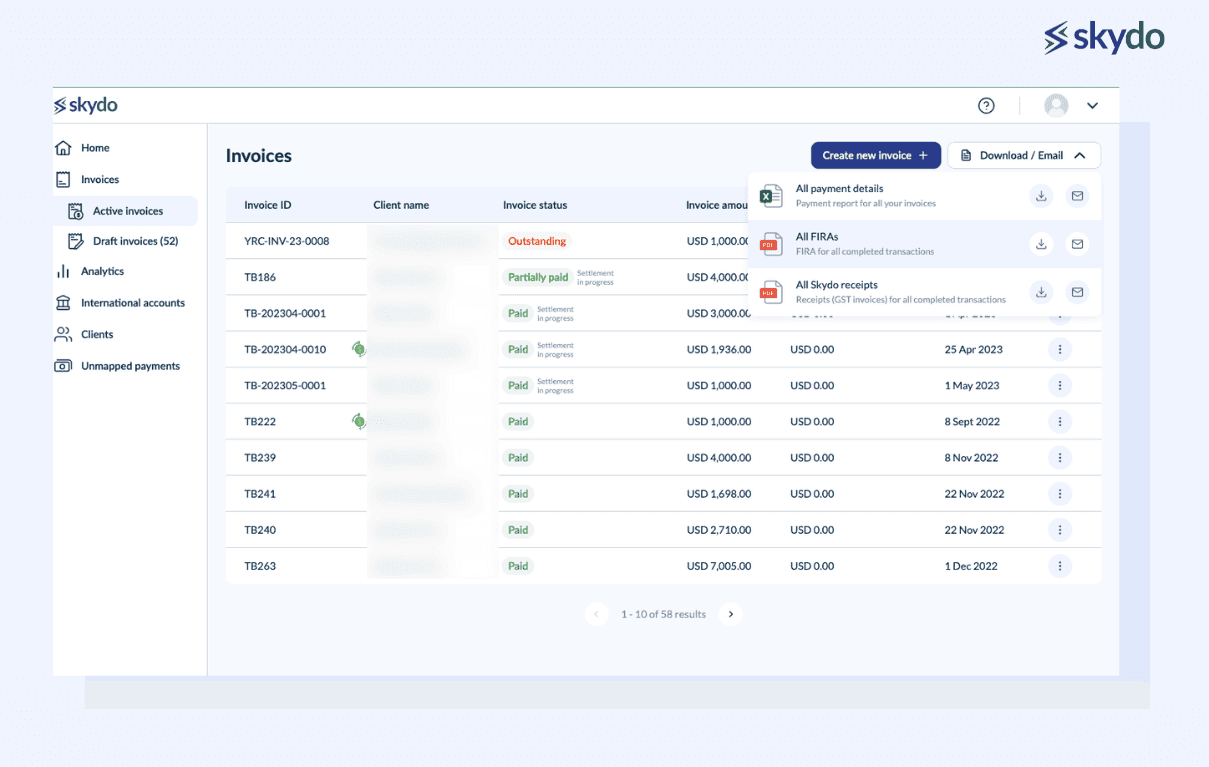 FIRA certificates for all transactions